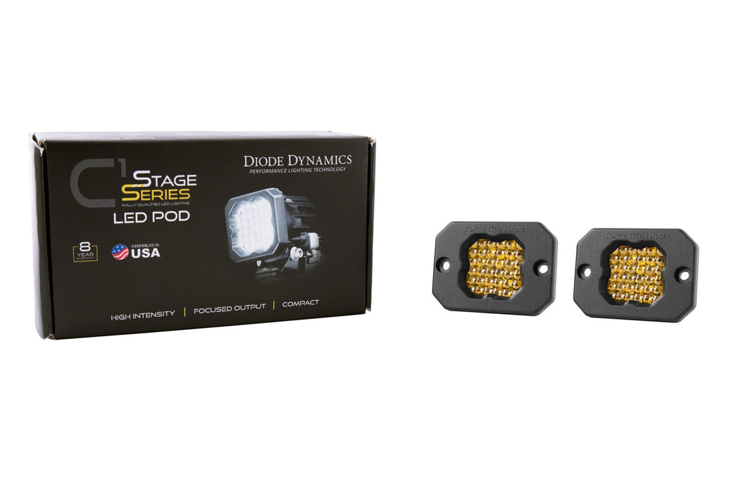 SSC1 Yellow Sport Flush Mount LED Pod (pair)