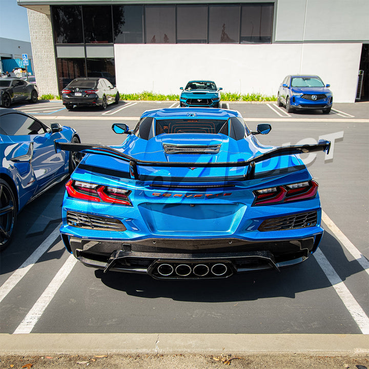 2023-2026 C8 Corvette Z06/E-Ray Z07 Carbon Fiber Rear High Spoiler w/ Integrated Upriser 1pc