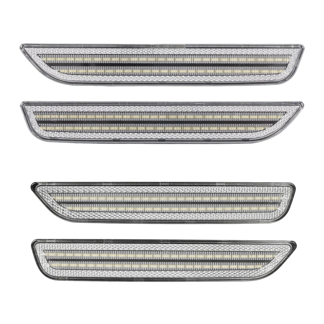2010-2014 Ford Mustang Clear Lens White Dynamic Animation LED Side Markers