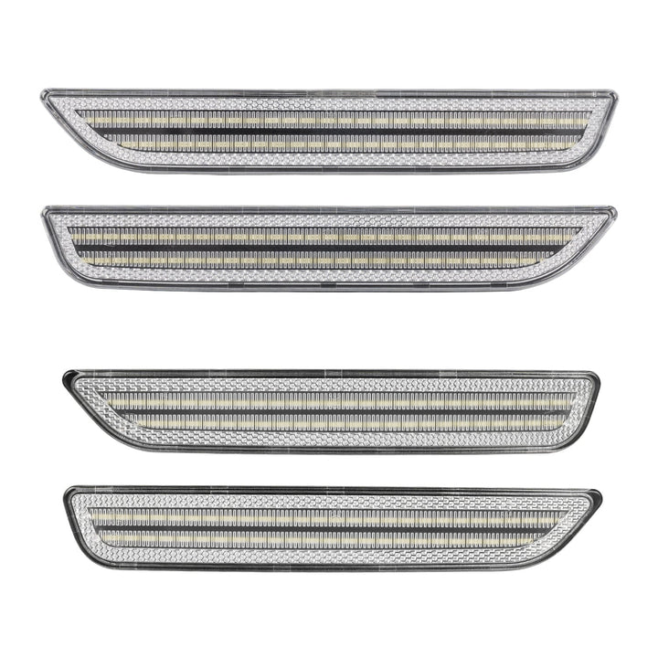 2010-2014 Ford Mustang Clear Lens White Dynamic Animation LED Side Markers