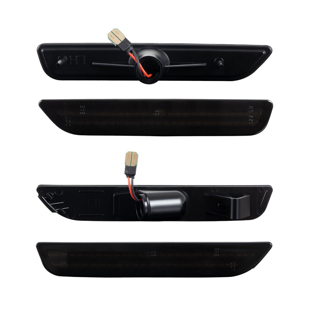 2010-2014 Ford Mustang Smoke Lens White Dynamic Animation LED Side Markers