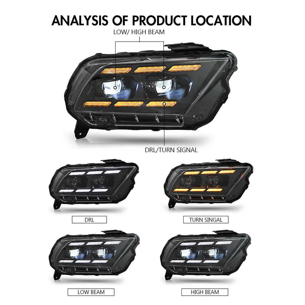 2010–14 Ford Mustang LED Projector Headlights
