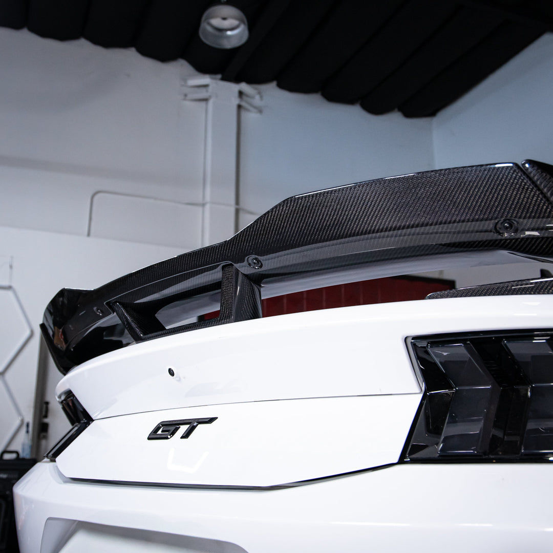 2024+ Mustang S650 Dark Horse Rear Spoiler Gloss Carbon Fiber 2pcs