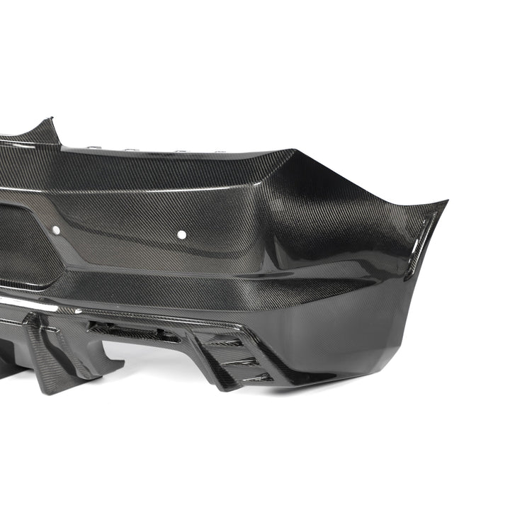 2016-2018 Camaro RS/SS/ZL1 Gloss Double Sided Carbon Fiber Rear Bumper w/Rear Diffuser Quad Tips 1pc