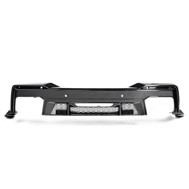 2024–2026 Mustang S650 Heritage SC™ V-Shaped Dry Gloss Carbon Fiber Rear Diffuser Rectangular-Exit Quad Tips
