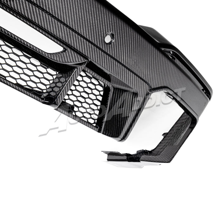 2024–2026 Mustang S650 Heritage SC™ V-Shaped Dry Gloss Carbon Fiber Rear Diffuser Rectangular-Exit Quad Tips