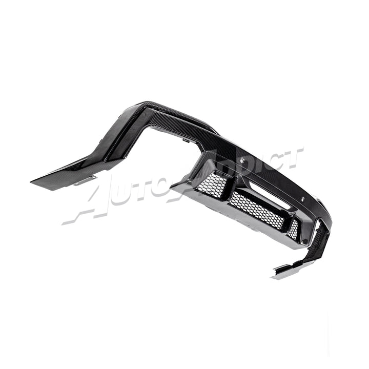 2024–2026 Mustang S650 Heritage SC™ V-Shaped Dry Gloss Carbon Fiber Rear Diffuser Rectangular-Exit Quad Tips