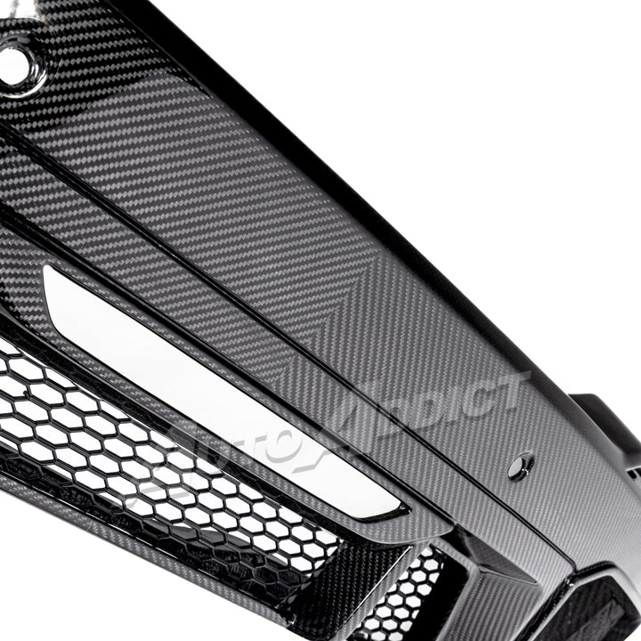 2024–2026 Mustang S650 Heritage SC™ V-Shaped Dry Gloss Carbon Fiber Rear Diffuser Rectangular-Exit Quad Tips