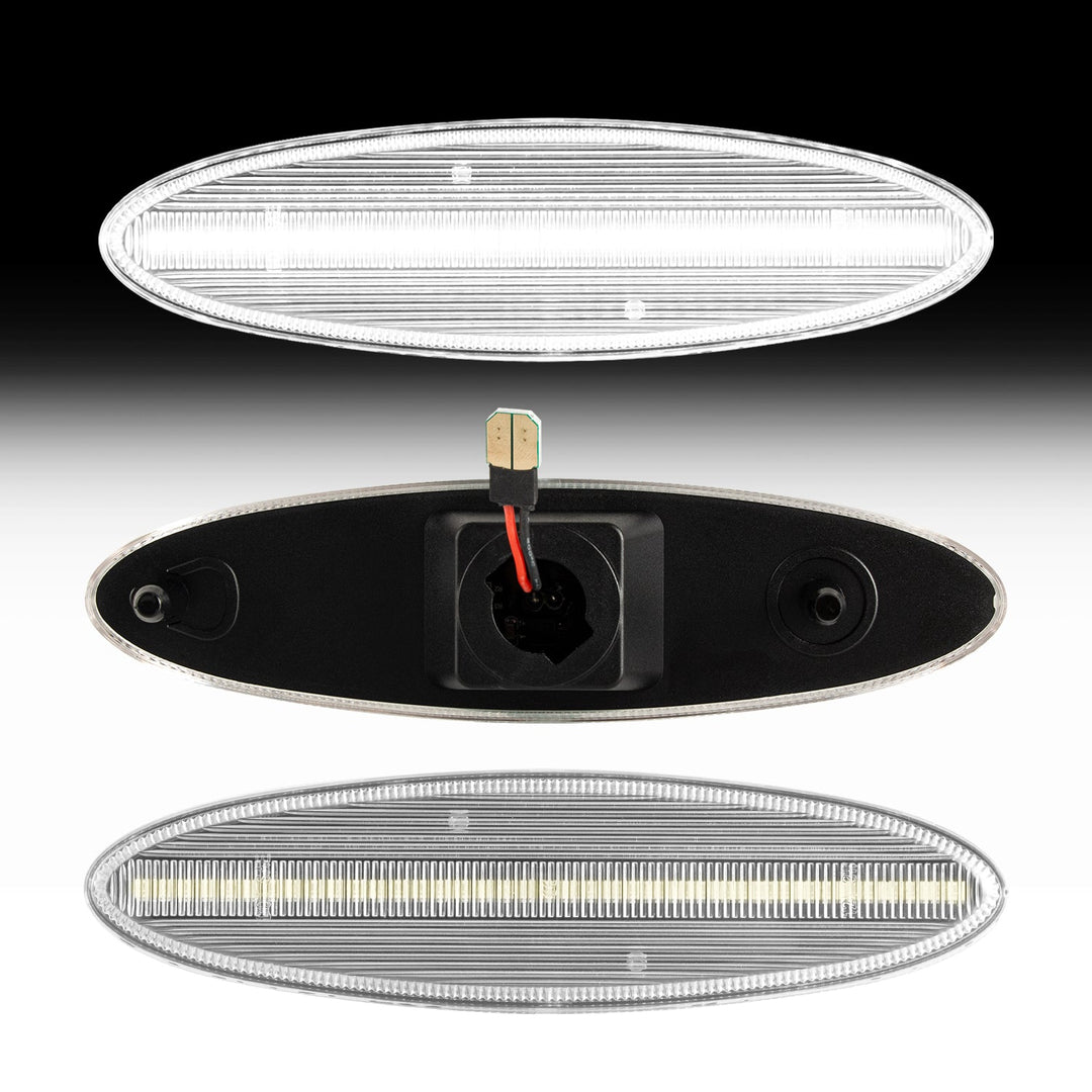 1997-2004 Corvette C5 Rear Bumper Clear Lens White Dynamic Animation LED Side Markers