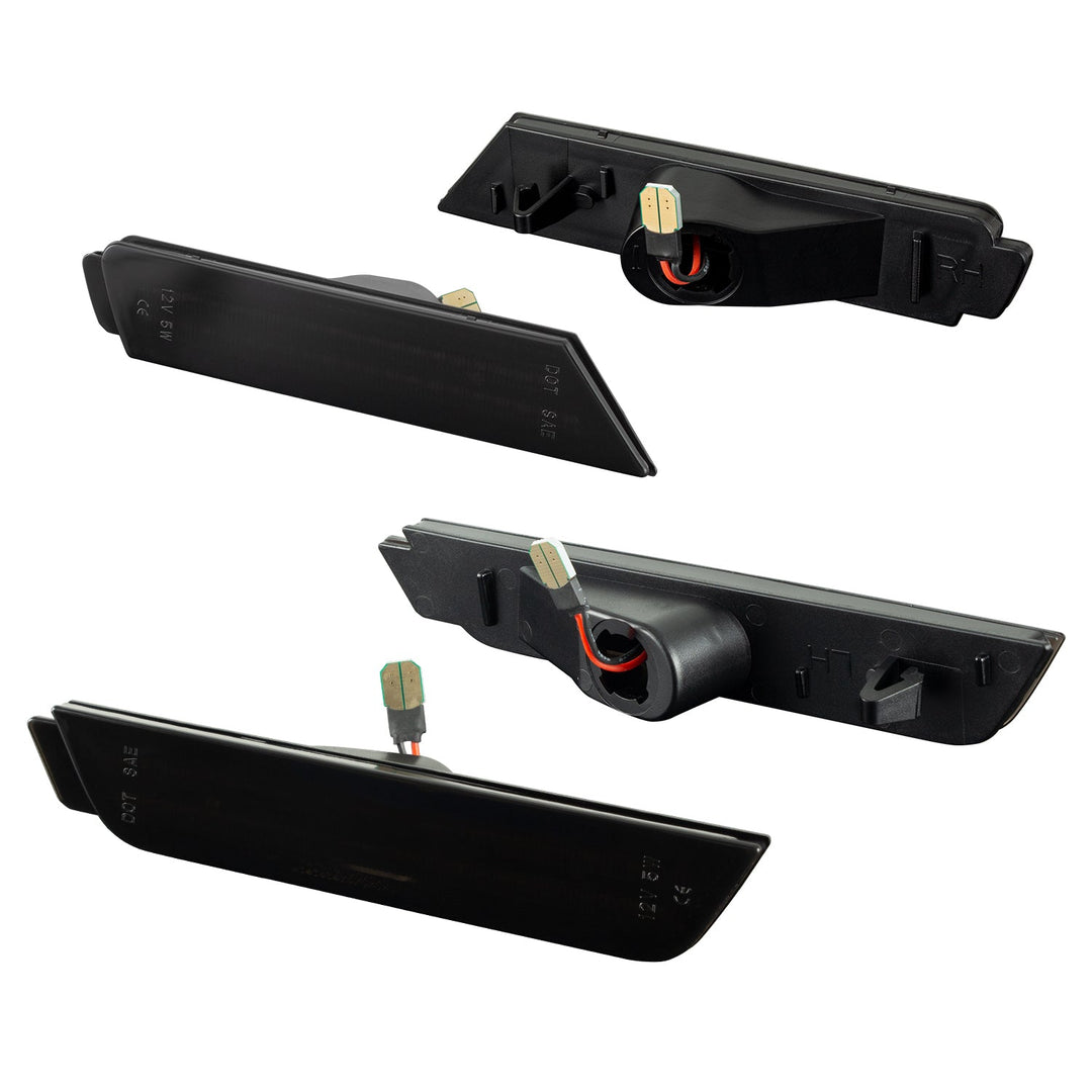 2010-2015 Camaro Smoke Lens White Dynamic Animation LED Side Markers Set