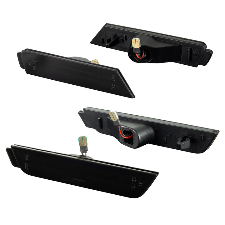 2010-2015 Camaro Smoke Lens White Dynamic Animation LED Side Markers Set