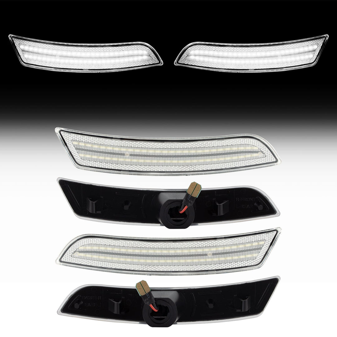 2016-2025 Camaro Clear Lens White Dynamic Animation LED Side Markers Set