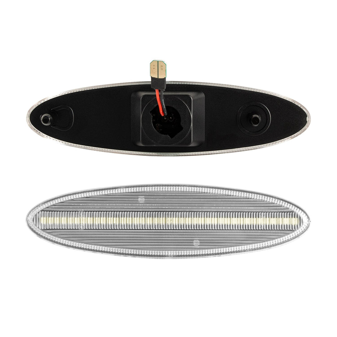 1997-2004 Corvette C5 Rear Bumper Clear Lens White Dynamic Animation LED Side Markers