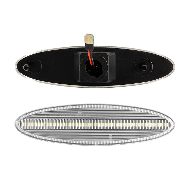 1997-2004 Corvette C5 Rear Bumper Clear Lens White Dynamic Animation LED Side Markers