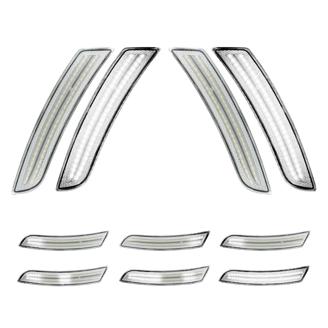 2016-2025 Camaro Clear Lens White Dynamic Animation LED Side Markers Set