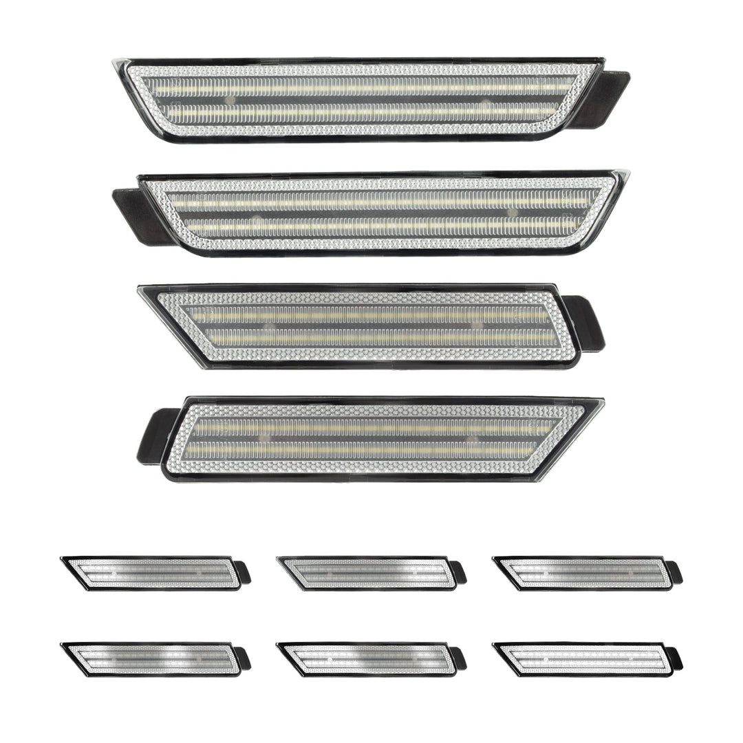 2010-2015 Camaro Clear Lens White Dynamic Animation LED Side Markers Set