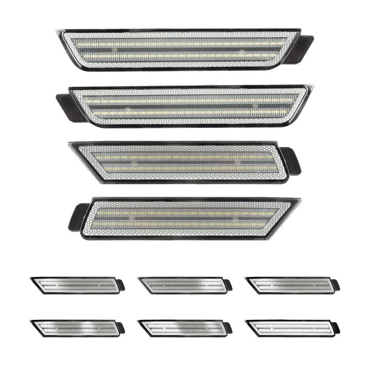 2010-2015 Camaro Clear Lens White Dynamic Animation LED Side Markers Set