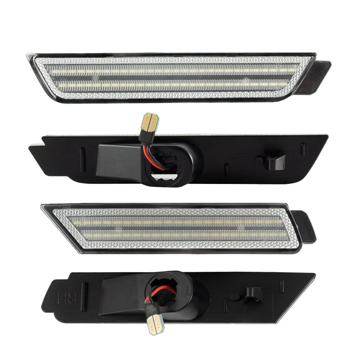 2010-2015 Camaro Clear Lens White Dynamic Animation LED Side Markers Set