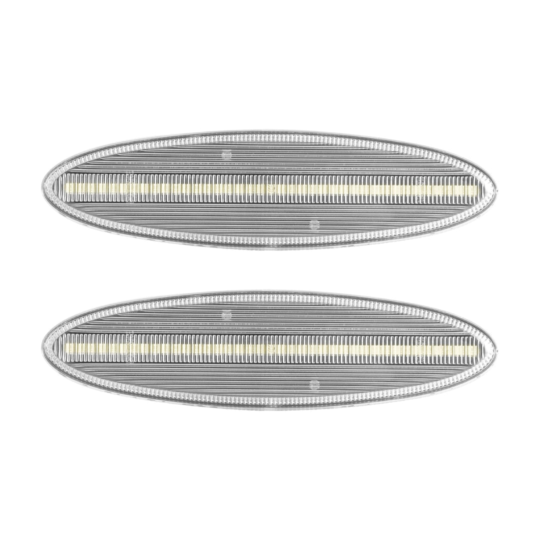 1997-2004 Corvette C5 Rear Bumper Clear Lens White Dynamic Animation LED Side Markers