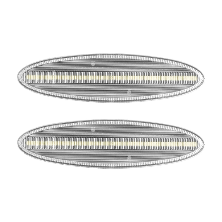 1997-2004 Corvette C5 Rear Bumper Clear Lens White Dynamic Animation LED Side Markers