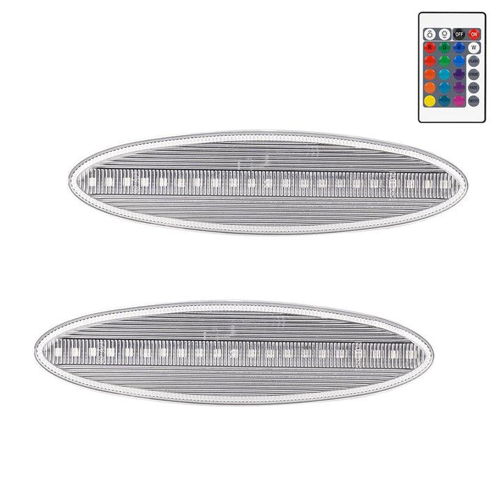 1997-2004 Corvette C5 Rear Bumper Clear Lens Remote RGB LED Side Markers