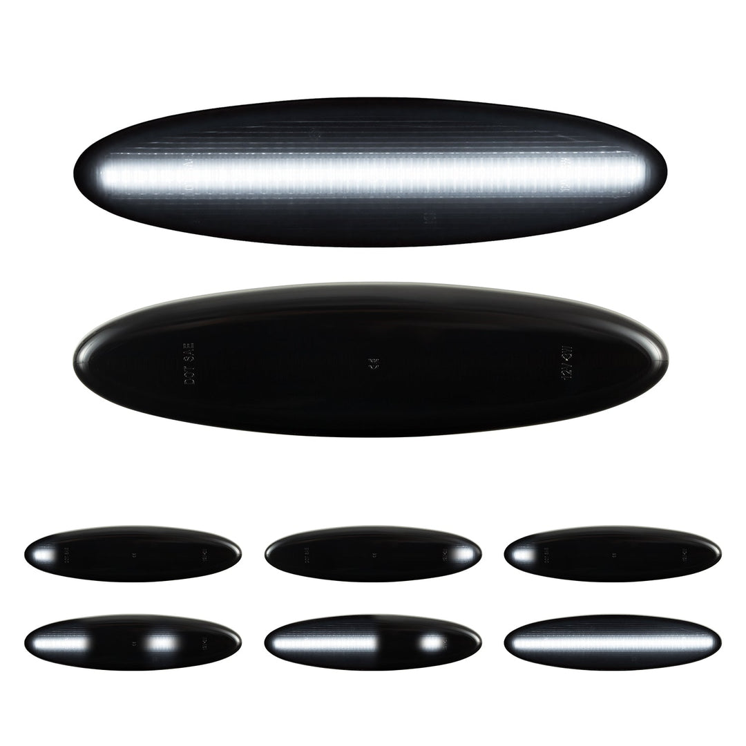 1997-2004 Corvette C5 Rear Bumper Smoke Lens White Dynamic Animation LED Side Markers