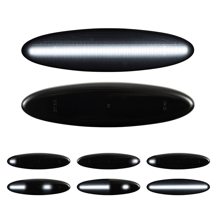 1997-2004 Corvette C5 Rear Bumper Smoke Lens White Dynamic Animation LED Side Markers