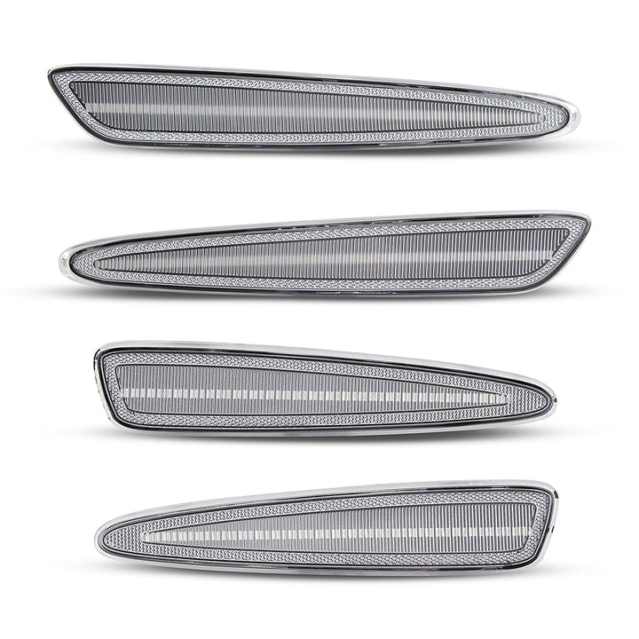 2005-2013 Corvette C6 Clear Lens White Dynamic Animation LED Side Markers Set