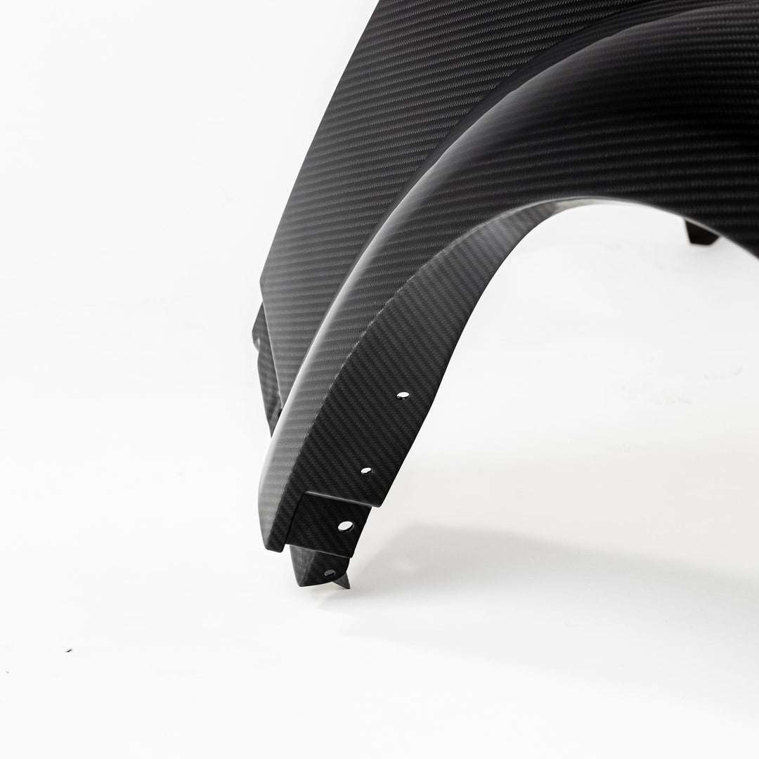 2015-2025 Dodge Charger Dry Gloss Carbon Fiber Type-Hellcat Front Fenders Widebody w/Flares 1pc