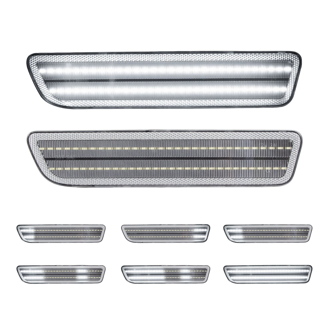 2005-2009 Ford Mustang Clear Lens White Dynamic Animation LED Side Markers