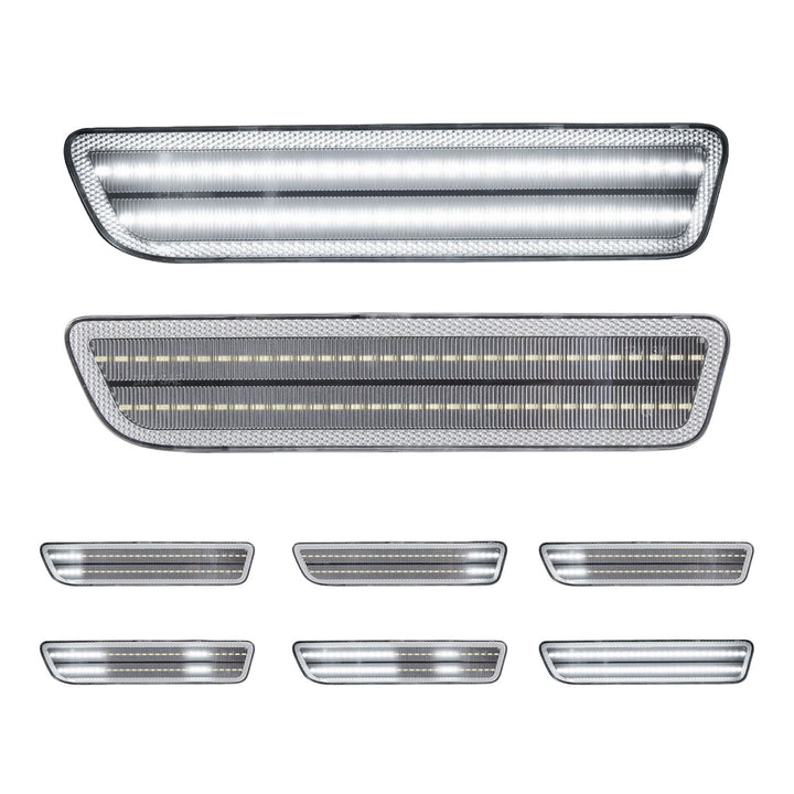 2005-2009 Ford Mustang Clear Lens White Dynamic Animation LED Side Markers