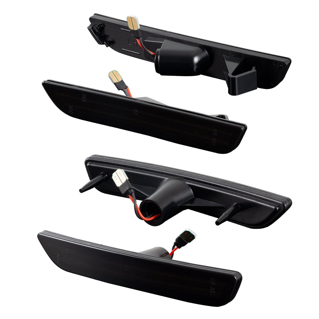 2010-2014 Ford Mustang Smoke Lens White Dynamic Animation LED Side Markers