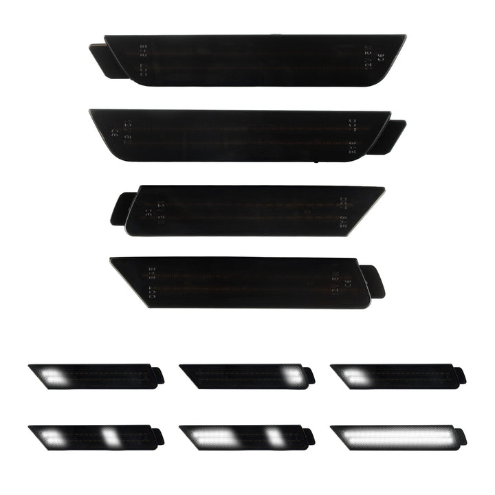 2010-2015 Camaro Smoke Lens White Dynamic Animation LED Side Markers Set
