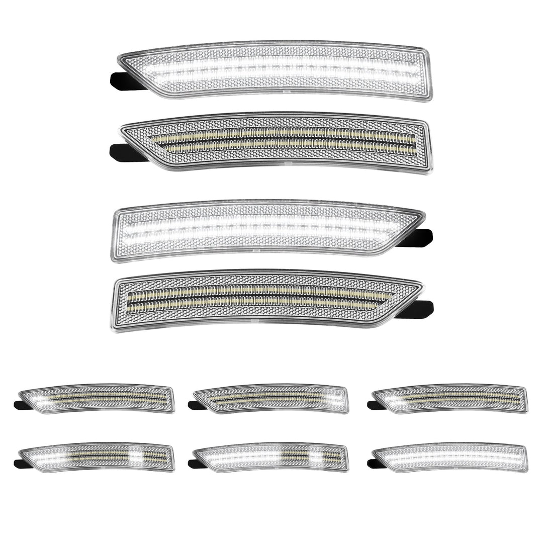 2024-2026 Ford Mustang S650 Clear Lens White Dynamic Animation LED Side Markers