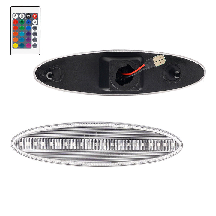 1997-2004 Corvette C5 Rear Bumper Clear Lens Remote RGB LED Side Markers