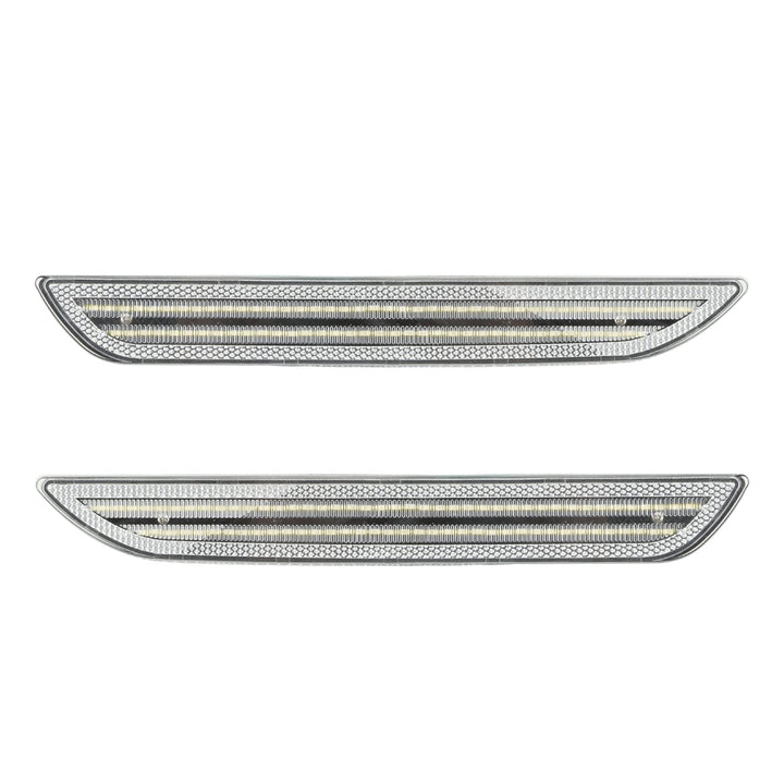 2015-2023 Mustang S550 Clear Lens White Dynamic Animation LED Side Markers