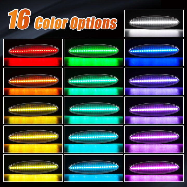 1997-2004 Corvette C5 Rear Bumper Smoke Lens Remote RGB LED Side Markers