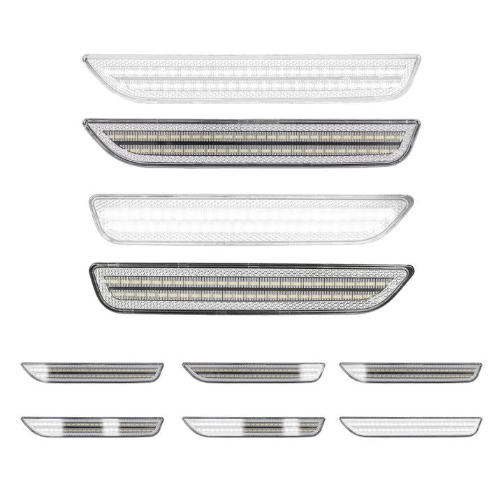 2010-2014 Ford Mustang Clear Lens White Dynamic Animation LED Side Markers