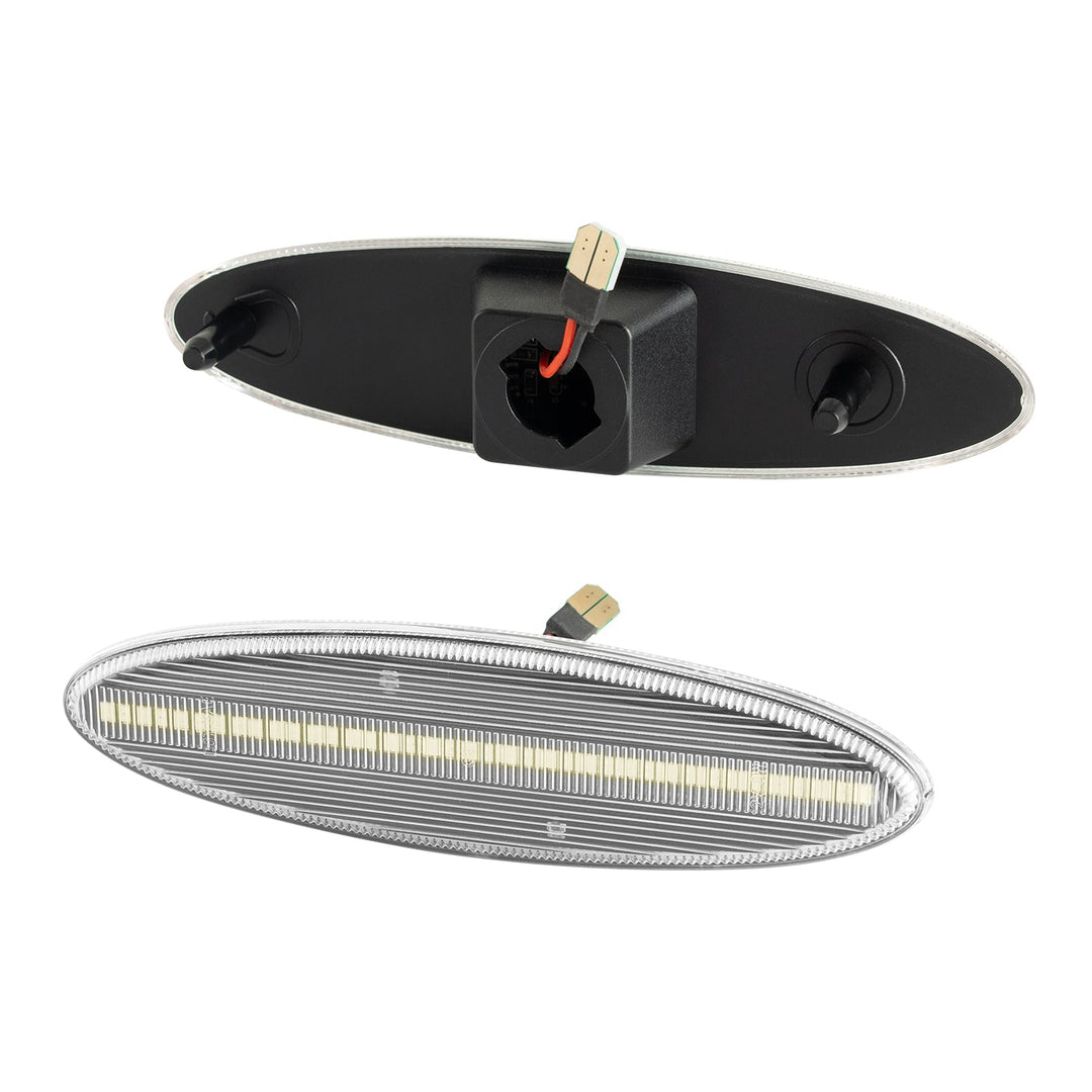 1997-2004 Corvette C5 Rear Bumper Clear Lens White Dynamic Animation LED Side Markers
