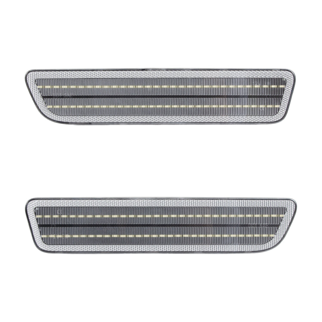 2005-2009 Ford Mustang Clear Lens White Dynamic Animation LED Side Markers