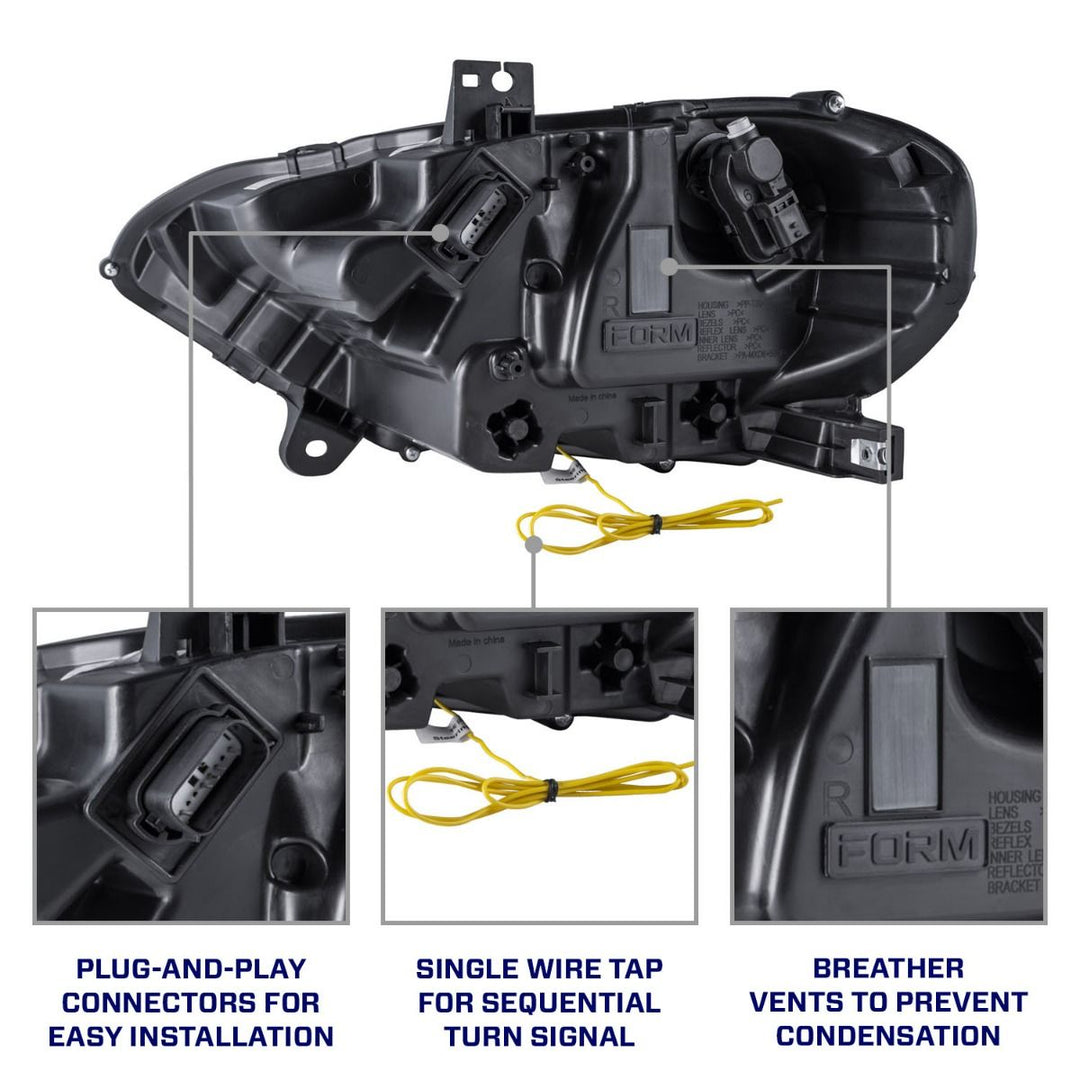 2018-2023 Ford Mustang Form LED Headlights (pair)