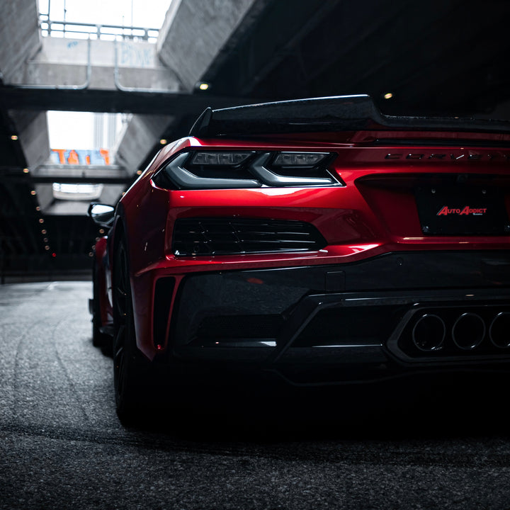 2020-2026 Corvette C8 Euro Smoke Style LED Taillights Amber Sequential Pair