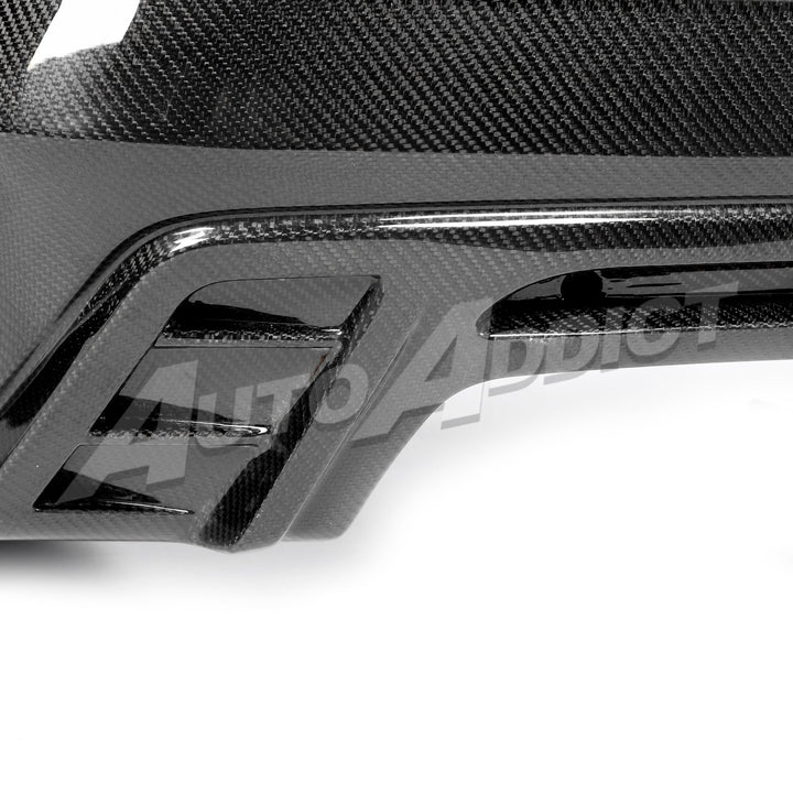2019-2025 Camaro RS/SS/ZL1 Gloss Double Sided Carbon Fiber Rear Bumper w/Rear Diffuser Quad Tips 1pc