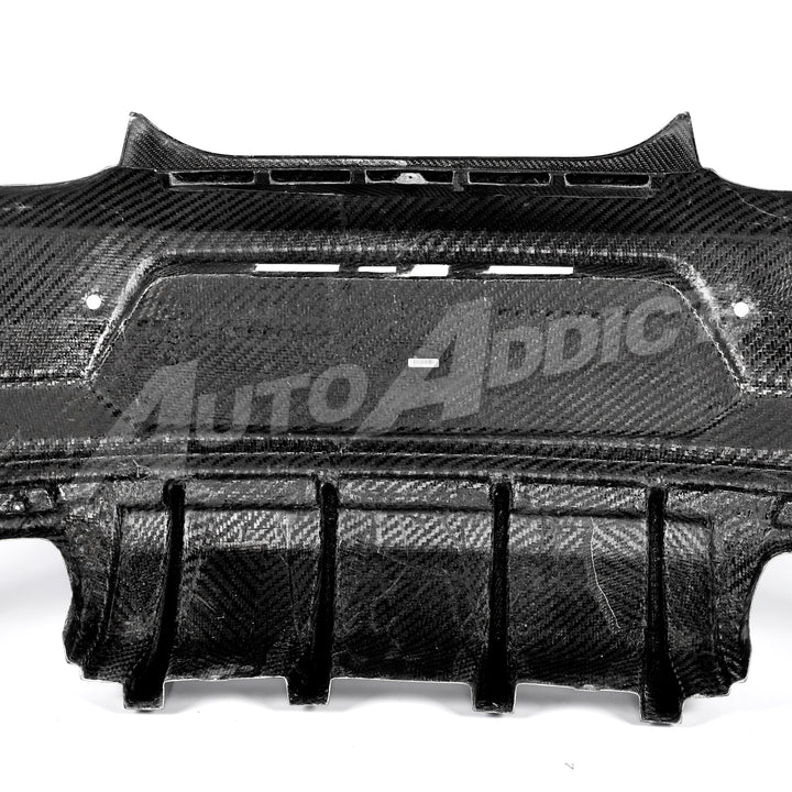2019-2025 Camaro RS/SS/ZL1 Gloss Double Sided Carbon Fiber Rear Bumper w/Rear Diffuser Quad Tips 1pc