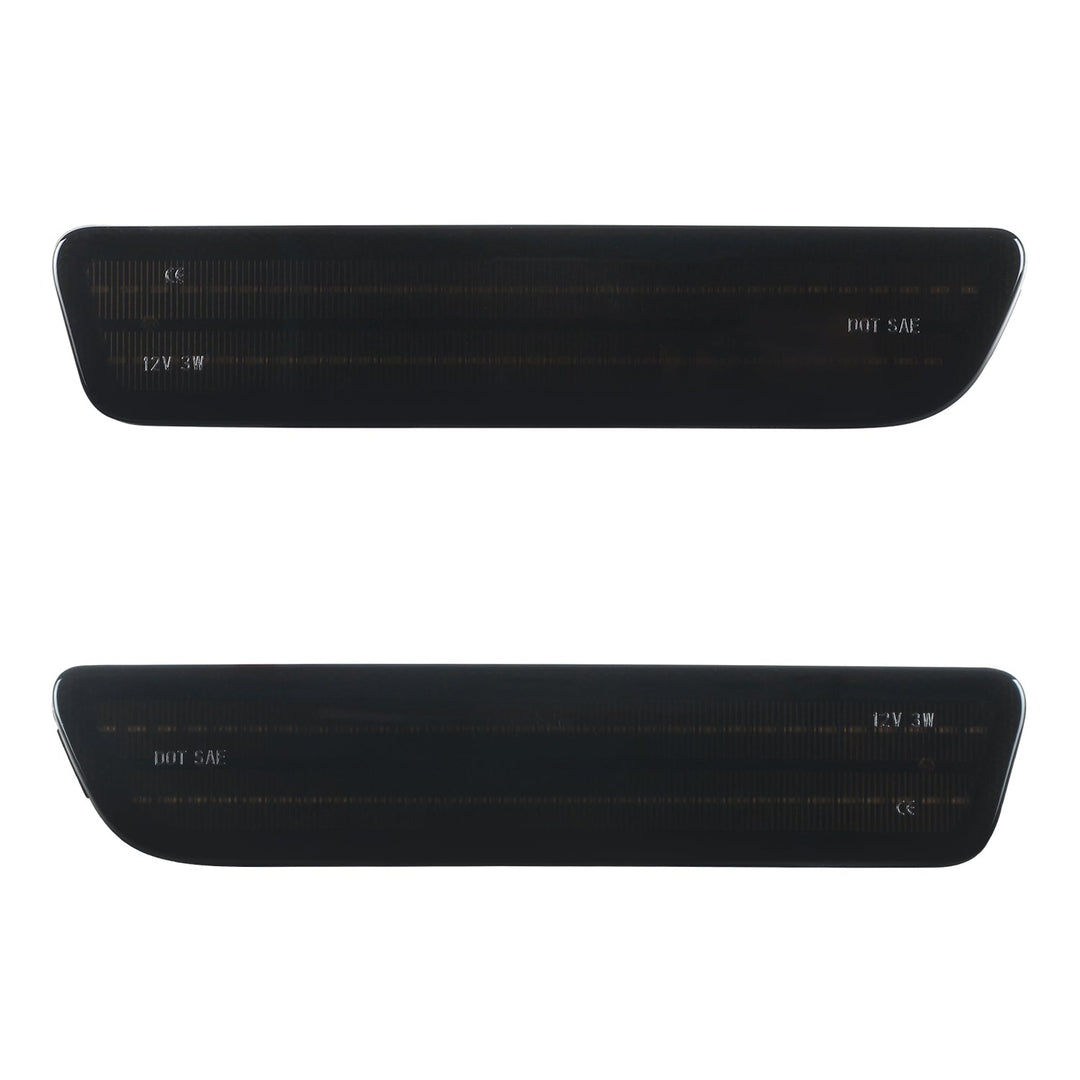 2005-2009 Ford Mustang Smoke Lens White Dynamic Animation LED Side Markers