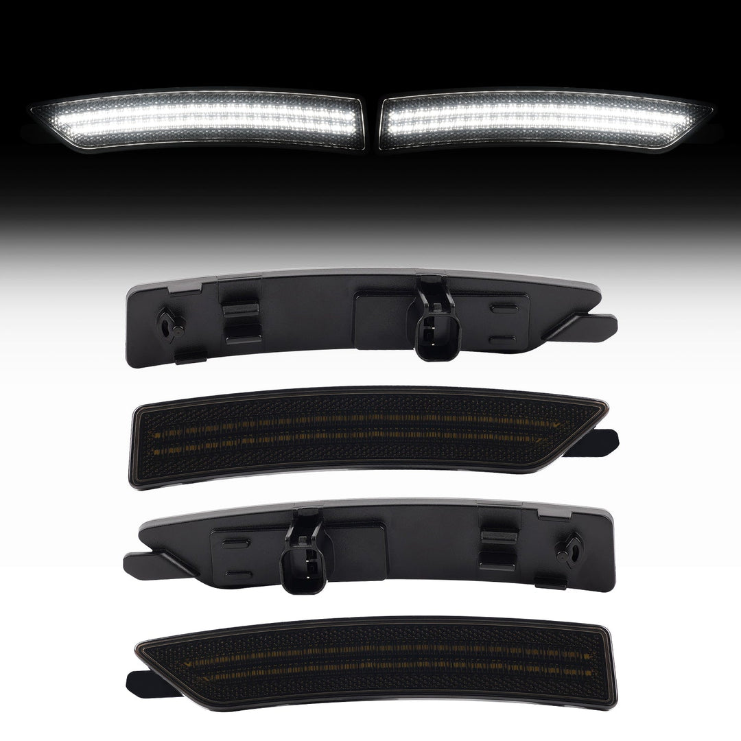 2024-2026 Ford Mustang S650 Smoke Lens White Dynamic Animation LED Side Markers