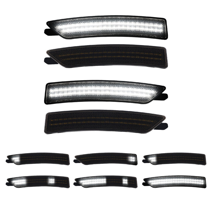 2024-2026 Ford Mustang S650 Smoke Lens White Dynamic Animation LED Side Markers