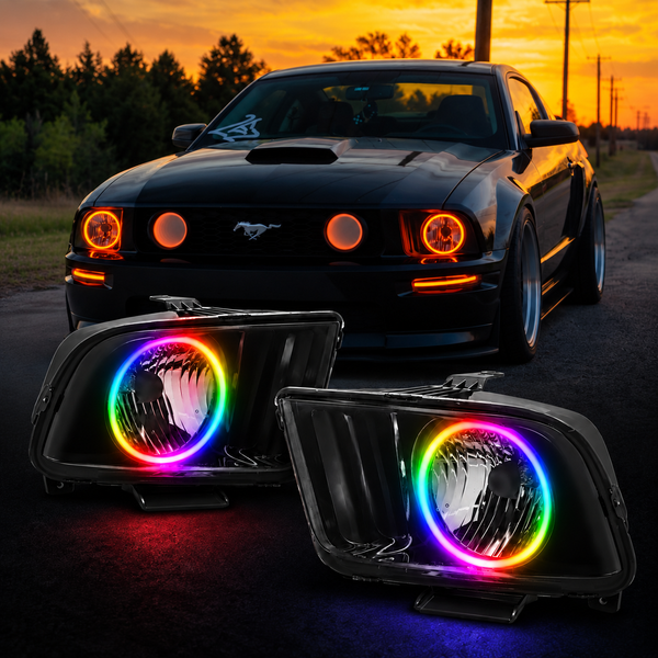 2005-09 Ford Mustang RGB Halo Headlights (V2)
