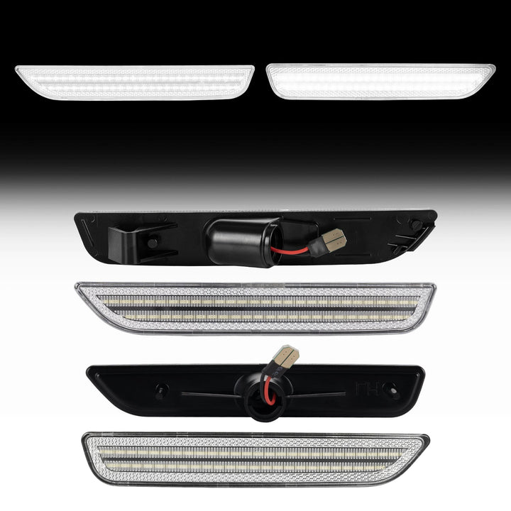 2010-2014 Ford Mustang Clear Lens White Dynamic Animation LED Side Markers
