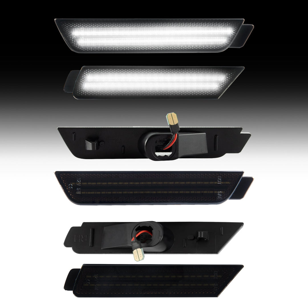 2010-2015 Chevrolet Camaro Smoked White LED Side Markers Set